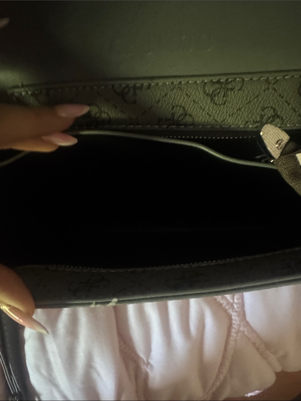GUESS Gray Signature Logo Crossbody with Top Handle - Picture 2 of 4